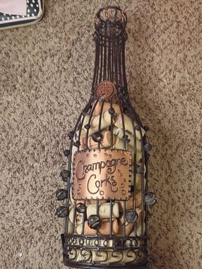 Decorative Champagne Cork Bottle Wire Cage - Bronze & Black